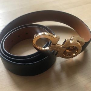 Salvatore Ferragamo Belt Reversible Black & Camel